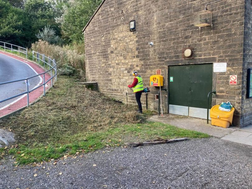 After - the cleared area with Cllr Jolley.