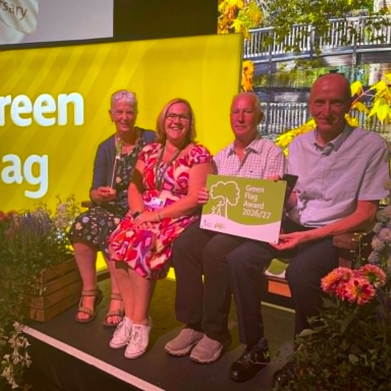 Cllr Eleanor Jolley, Parish Council Clerk Adele Smith, Friends members Les Cromey and Martin Ackroyd